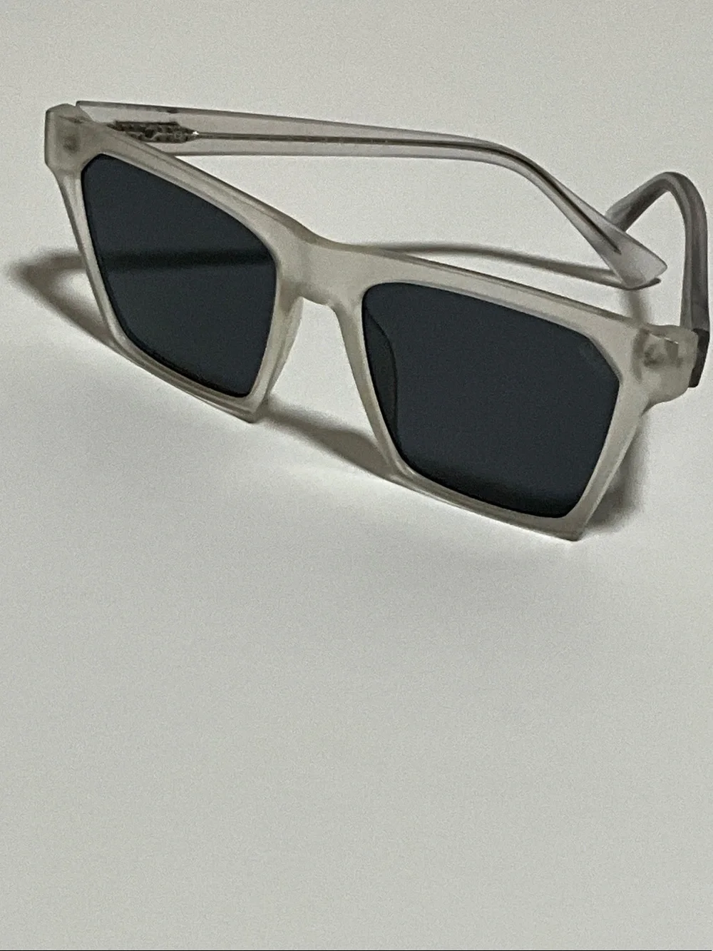 Quay Australia Alright Clear Frame Dark Gray Lens Sunglasses